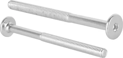 Zdjęcie produktu dla Śruby meblowe z łbem płaskim M6 Złącza meblowe 80mm typ KF z gniazdem sześciokątnym ISK 4mm - 10 szt
