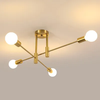 Productafbeelding van Comely Dekkenlamp, vintage, industriële stijl, 4 lampen, E27 fitting, retro design