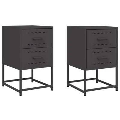 Obrázok produktu pre Nočné stolíky 2 ks čierne 36x39x60,5 cm oceľ