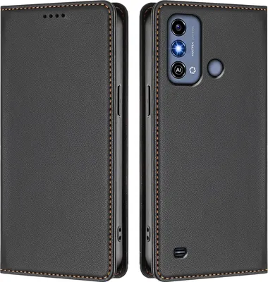 Immagine prodotto di Custodia in pelle per ZTE Blade A53, custodia a libro magnetica in Finto cuoio con supporto, nera
