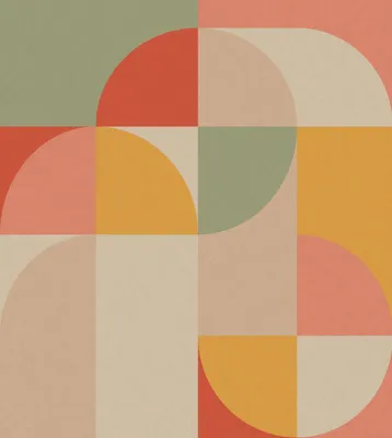 Produktbild von ESTAhome Fototapete Kreise im Bauhaus-Stil Rosa, Ockergelb und Mintgrün 250 x 279 cm