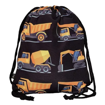 Image de HECKBO Sac à cordon enfant avec 8 véhicules de chantier | Sac de sport pour garçons | Maternelle, école et sport, 40 × 32 cm