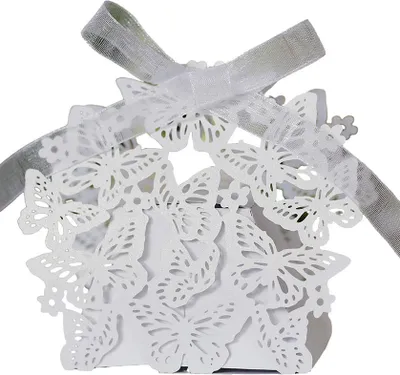 Produktbild von 50pcs Laser Cut Party Gastgeschenkboxen, Schmetterling Süßigkeiten Geschenkboxen Für 1 Schokolade, Papier Geschenkboxen
