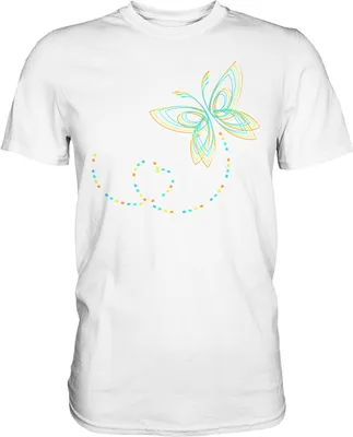 Produktbild von Frauen Bunter Schmetterling T-Shirt – White / XL