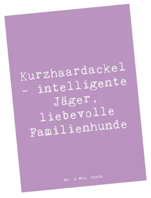 Produktbild von Mr. & Mrs. Panda Postkarte Spruch Kurzhaardackel Liebe - Lavendeltraum - Geschenk, bildkarte, Ansichtskarten, Hunderassen Pflege, Vielfalt, Fotokarte, Hunderasse, Teckel