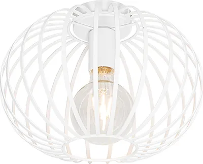 Produktbild von QAZQA - Design Design-Deckenleuchte I Deckenlampe I Lampe I Leuchte weiß 30 cm - Johanna I Wohnzimmer I Schlafzimmer - Stahl Rund - LED geeignet E27