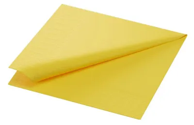 Produktbild von Duni Servietten, Zelltuch, 3-lagig, Gelb, 1/4 Falz 33 x 33 cm - B005B9SPS4 | Packung (250 Servietten)