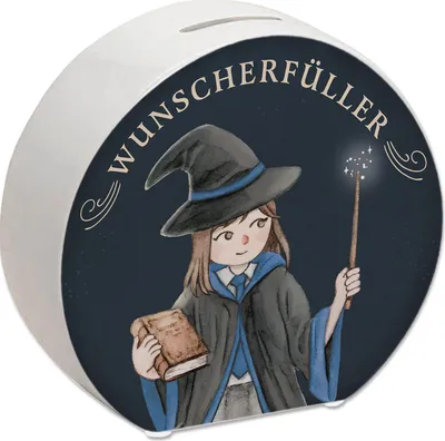 Produktbild von Wunscherfüller Spardose mit Zauberschülerin in blau
