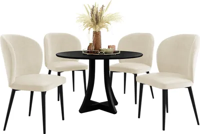 Produktbild von MIRJAN24 Stuhl Cleo, 1 Stück, Polsterstuhl, Beine aus Metall, 59x50x87 cm, Wohnzimmer (Farbe: Magic Velvet 2250, Beine: Schwarz)