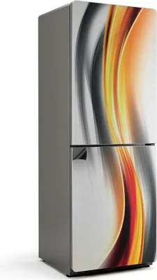 Zdjęcie produktu dla Dynamiczne fale w ruchu - osłona magnetyczna na lodówkę - folia dekoracyjna magnetyczna do kuchni - magnes na lodówkę deco - samoprzylepna tablica magnetyczna - folia magnetyczna na drzwi lodówki - 70x190 cm