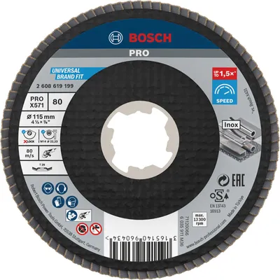 Immagine prodotto di Bosch PRO X571 Disco lamellare X-Lock 115 mm G80 - 2608619199