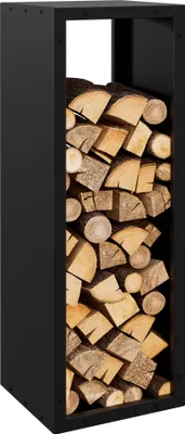 Produktbild von BLACK OAK Kaminholzregal YELLOWSTONE 113×38×35cm – Stahl schwarz für innen & außen
