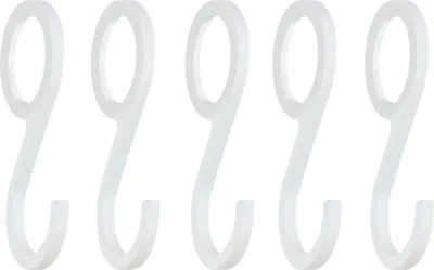 Immagine prodotto di Natural Goods Berlin GARD Hook gancio per abiti in metallo - Piccolo gancio da appendere - Gancio a S per appendiabiti - Piccolo gancio da appendere - Gancio per abiti - Gancio da appendere, bianco, set di 5