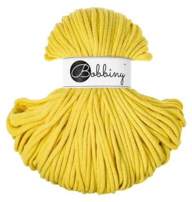 Produktbild von BOBBINY 5 mm Premium Flechtkordel 100 m Garn Häkeln Makramee 50 Farben Farbe Canary Yellow