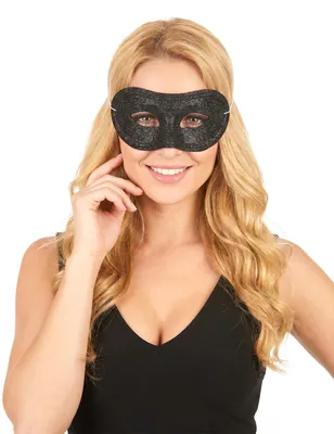 Produktbild von Glitzer-Damenmaske Augenmaske schwarz - Einheitsgröße