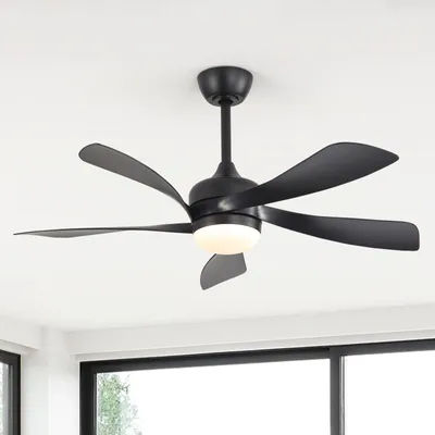 Produktbild von Sofucor Deckenventilator, DC 106,5 cm, fünf ABS-Flügel, mit Licht,Schwarz
