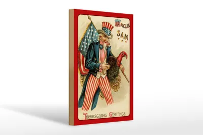 Produktbild von Holzschild Weihnachten Amerika Truhthahn Winter 20x30cm
