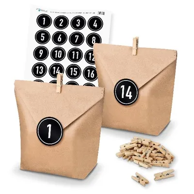 Produktbild von Basteladventskalender Set - Set 8 Zahlensticker schwarz