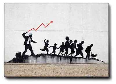 Produktbild von Giallobus - Die Peitsche - Banksy - 100L x 70B cm - Bild - Premium Loom Canvas mit hoher Dicke