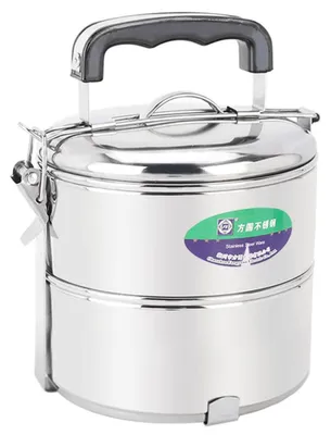 Edelstahl-Lunchbox 1800 ml, 2 Lagen, auslaufsicher, Bento-Box