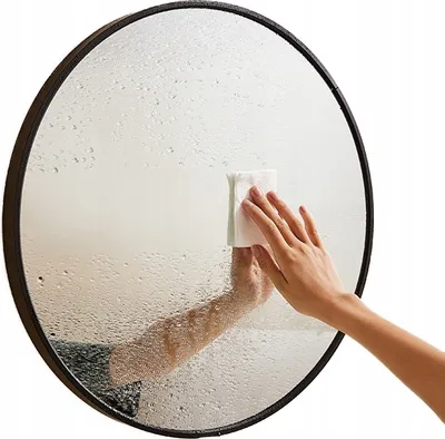 Produktbild von Okrúhle Kúpeľňové Nástenné Zrkadlo Čierny Rám Priemer 60 Cm Štýlový Loft