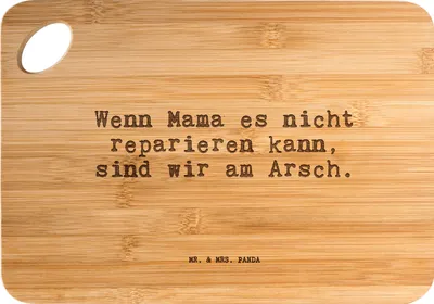 Produktbild von Mr. & Mrs. Panda Holzbrett Wenn Mama es nicht... - Transparent - Geschenk, Holzbrettchen, Brett, schneidbrett, Spruch Geschenke, Frau, Muttertag, Schneidebrett, Mutter