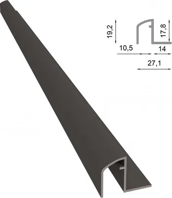 Zdjęcie produktu dla Aluminiowy profil rynnowy Renoplast W10 podłoga wentylacyjna, profil końcowy, grafitowy