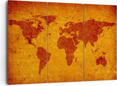 Produktbild von Bild auf Leinwand - Leinwandbild - Alte Karte Kontinente Reisen Welt - 165x110cm - Wand Bild - Wanddeko - Leinwanddruck - Bilder - Kunstdruck - Leinwand bilder - Wandkunst - CE165x110-0396