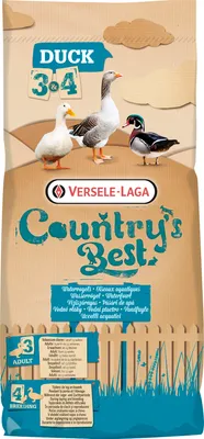 A bag of Versele Laga Country's Best Duck feed.