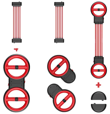 Image de Appareil de musculation pour les avant-bras, rotation à 360°, étirement des pectoraux, rouge et noir