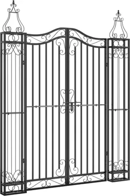 Produktbild von vidaXL Gartentor Schwarz 121x8x150 cm Schmiedeeisen