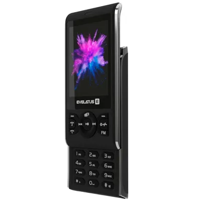 Immagine prodotto di Evelatus Myriad, telefono a tasti scorrevoli con radio dual SIM, fotocamera MP3, nero grafite