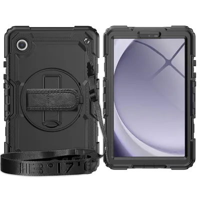 Produktbild von 4in1 Hülle mit Trageschleife für Samsung Galaxy Tab A9 2023 X110 X115 X117 8.7 Zoll Outdoor Cover Schutz + Ständer