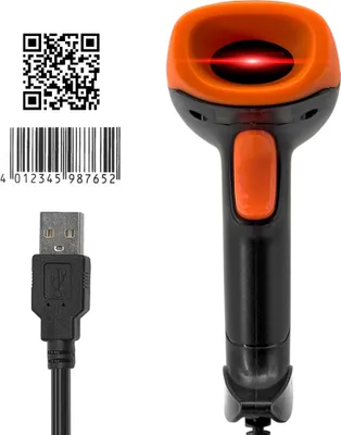 Zdjęcie produktu dla Przenośny skaner kodów kreskowych 1D/2D/QR, kabel USB, czytnik kodów kreskowych, skanowanie ręczne/ciągłe, czujnik obrazu CMOS, obsługa kodów papierowych/ekranowych PDF417, kompatybilny z systemami Windows, Android, MacOS, Linux dla supermarketów, bibliotek, logistyki, handlu detalicznego, magazynów