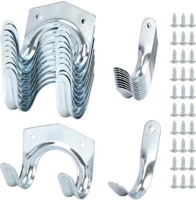 Produktbild von 20er Set schwere Werkzeughaken Garagehaken - 10 doppelte Haken 10 einzelne Haken - für Garage, Garten, Schuppen, Werkstatt