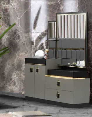 Image de Coiffeuse avec miroir Commodes en bois Moderne Chambre à coucher