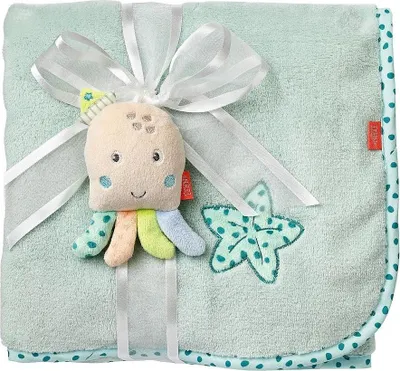 Produktbild von Kuscheldecke Oktopus –als Krabbelunterlage, Schnuffeltuch oder Zudecke