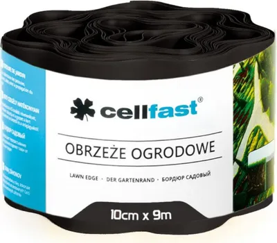 Produktbild von Rasenkante Gartenzaun Beeteinfasung Mähkante Garten Palisade Cellfast 10cm x 9m schwarz