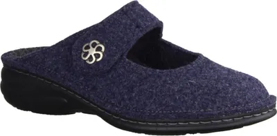 Produktbild von Finn Comfort Brig Hausschuh Marine, Wollfilz, Damen-Hausschuh, Wechselfußbett - Marken Finn Comfort, Blau