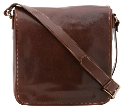 Produktbild von Herrenumhängetasche aus echtem Leder mit Magnetverschluss  Italy Blu UNICA 29x28x9 cm 5543-Blu