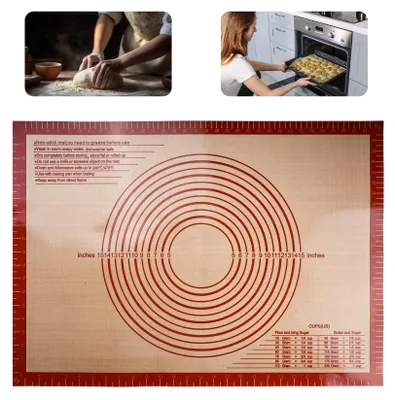 Siliconen Backmatte 71x51 cm antihaftbeschichtet rot