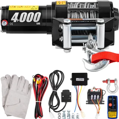 Obrázok produktu pre VEVOR Elektrický lanový navijak 4000lbs/1814 kg, Elektrický navijak s diaľkovým ovládaním 12V, Elektrický motorový navijak 1,8 hp s diaľkovým ovládaním pre príves auto nákladné auto loď