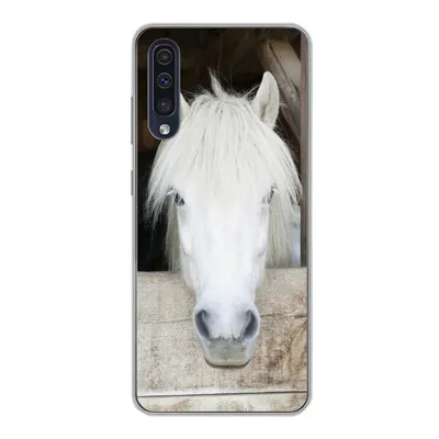 Produktbild von MuchoWow® Handyhülle Schutzhülle Hülle für Samsung Galaxy A30s Pferde - Pferdestall - Regale Silikon Softcase Handy Hülle - Karteninhaber