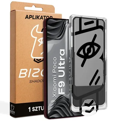Produktbild von Gehärtetes Glas mit Privatschutzfilter und Applikationsrahmen für Xiaomi POCO F9 Ultra, Bizon Glass Aplikator Shadow, 1 Set