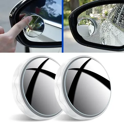 Produktbild von 2 KFZ Auto Zusatzspiegel Toter Winkel Spiegel Außenspiegel Blindspiegel 360 Grad, Farbe:Weiß