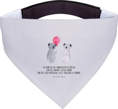 Produktbild von Mr. & Mrs. Panda Hunde Halstuch Koala Luftballon - Grau Pastell - Geschenk, Hunde-Bandana, Tuch, Geburtstag, Hundehalstuch, Hund, Für, Party