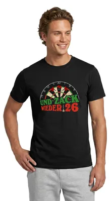 Produktbild von Spreadshirt Dart Dartscheibe Und Zack wieder 26 Männer T-Shirt, XXL, Schwarz