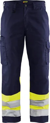 Produktbild von BLAKLÄDER® unisex Warnschutzhose 1564 marine, gelb Größe 28