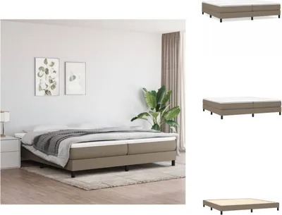 Obrázok produktu pre vidaXL Box spring bed taupe 200x200 cm fabric - Postele a rámy postelí