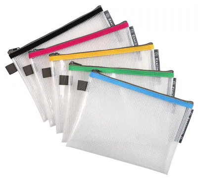 Produktbild von Exacompta Tasche EVA Reißverschluss flexibel PP DIN A5 Farben sortiert